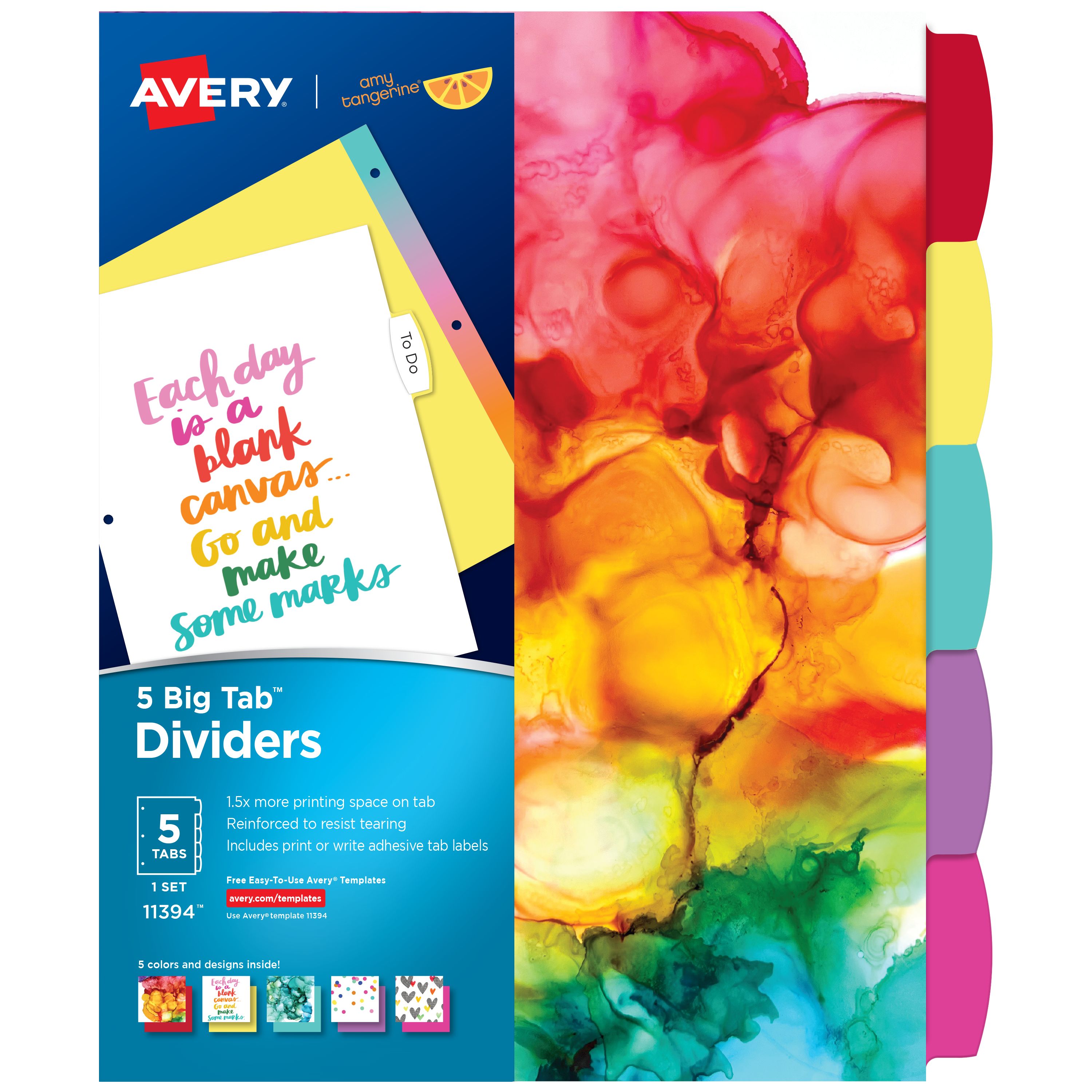 Amy Tangerine Big Tab™ Fashion Dividers, Assorted Designs, 5